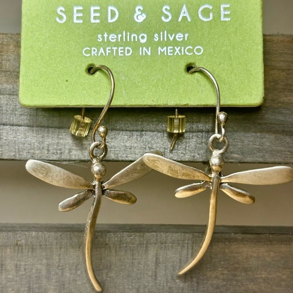 Seed and Sage Sterling Silver Dragonfly Earrings - Picture 7 of 9